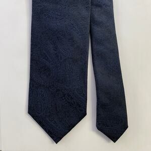 DOLCE & GABBANA  One Size Navy Blue Paisley Silk Tie